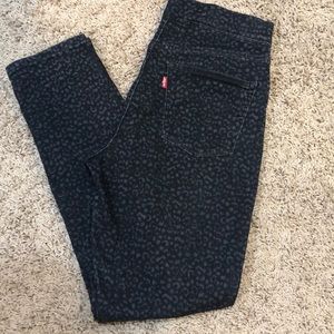 Blk/grey leopard jeans
